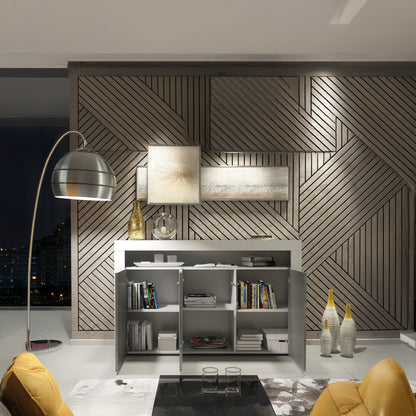 Sideboard Cabinet – 155cm – High Gloss Doors – LED or Non-LED – Modern Storage Unit – LUNARO