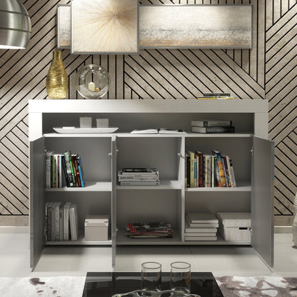 Sideboard Cabinet – 155cm – High Gloss Doors – LED or Non-LED – Modern Storage Unit – LUNARO