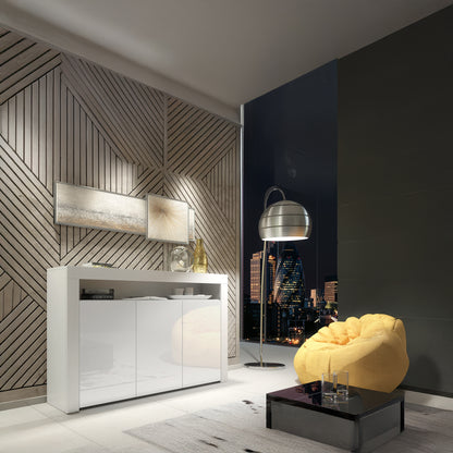 Sideboard Cabinet – 155cm – High Gloss Doors – LED or Non-LED – Modern Storage Unit – LUNARO