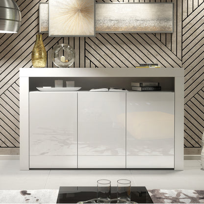 Sideboard Cabinet – 155cm – High Gloss Doors – LED or Non-LED – Modern Storage Unit – LUNARO