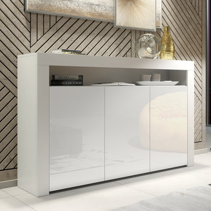 Sideboard Cabinet – 155cm – High Gloss Doors – LED or Non-LED – Modern Storage Unit – LUNARO