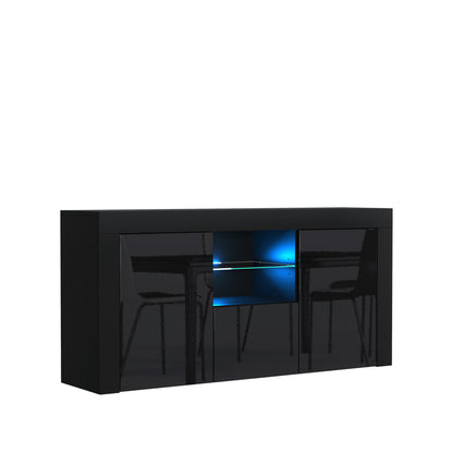 Sideboard – 145cm – High Gloss Doors – LED or Non-LED – Modern Sideboard Cabinet – LUNARO