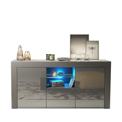 Sideboard – 145cm – High Gloss Doors – LED or Non-LED – Modern Sideboard Cabinet – LUNARO