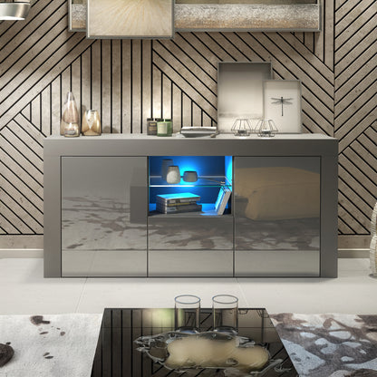 Sideboard – 145cm – High Gloss Doors – LED or Non-LED – Modern Sideboard Cabinet – LUNARO