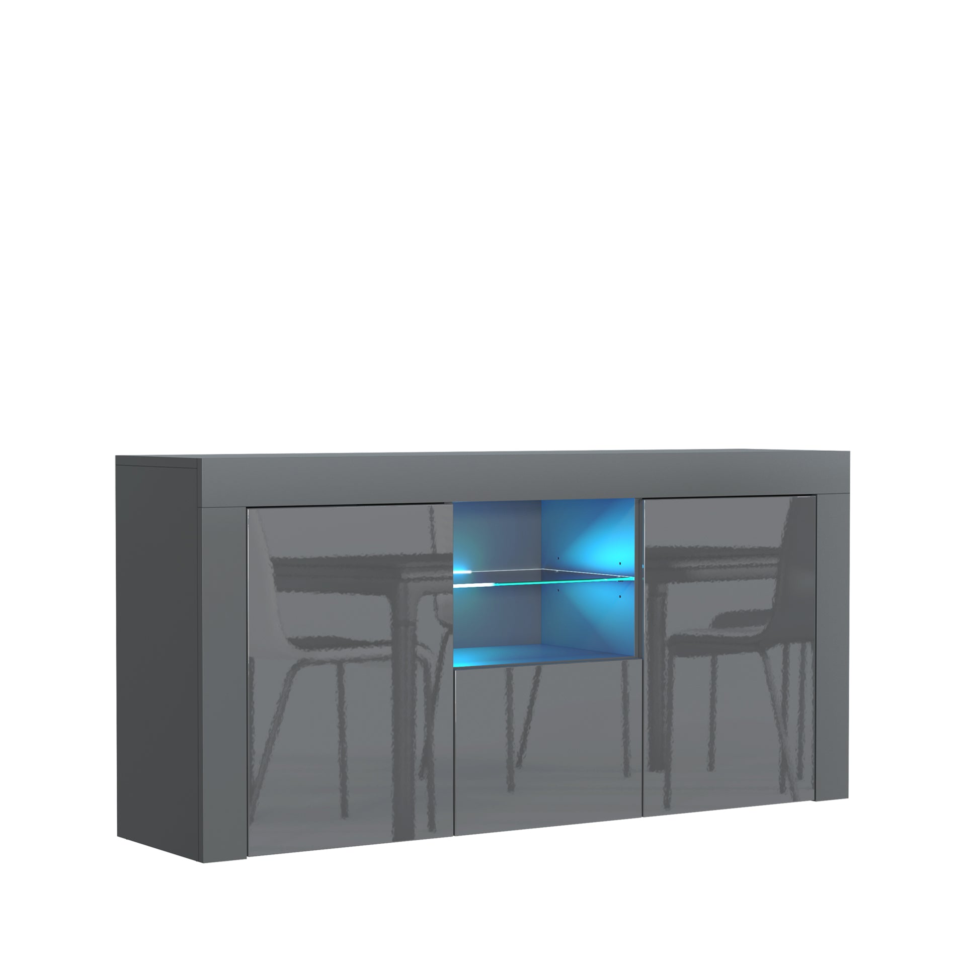 Sideboard – 145cm – High Gloss Doors – LED or Non-LED – Modern Sideboard Cabinet – LUNARO