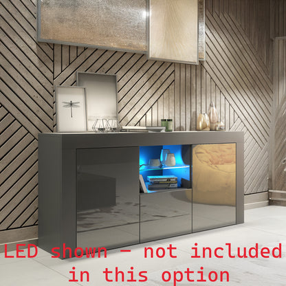 Sideboard – 145cm – High Gloss Doors – LED or Non-LED – Modern Sideboard Cabinet – LUNARO