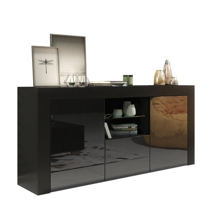 Sideboard – 145cm – High Gloss Doors – LED or Non-LED – Modern Sideboard Cabinet – LUNARO