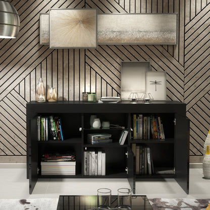 Sideboard – 145cm – High Gloss Doors – LED or Non-LED – Modern Sideboard Cabinet – LUNARO