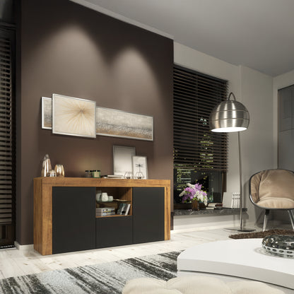 Sideboard – 145cm – High Gloss Doors – LED or Non-LED – Modern Sideboard Cabinet – LUNARO