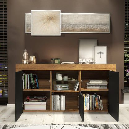 Sideboard – 145cm – High Gloss Doors – LED or Non-LED – Modern Sideboard Cabinet – LUNARO