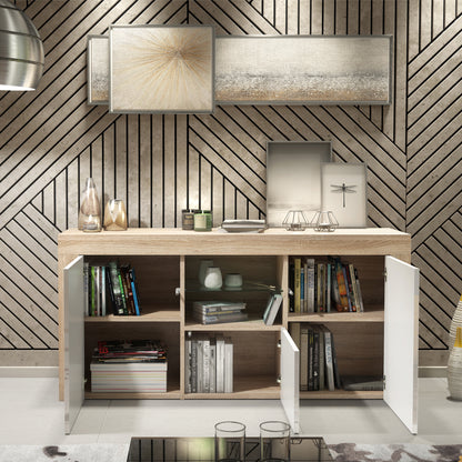 Sideboard – 145cm – High Gloss Doors – LED or Non-LED – Modern Sideboard Cabinet – LUNARO