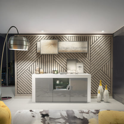 Sideboard – 145cm – High Gloss Doors – LED or Non-LED – Modern Sideboard Cabinet – LUNARO