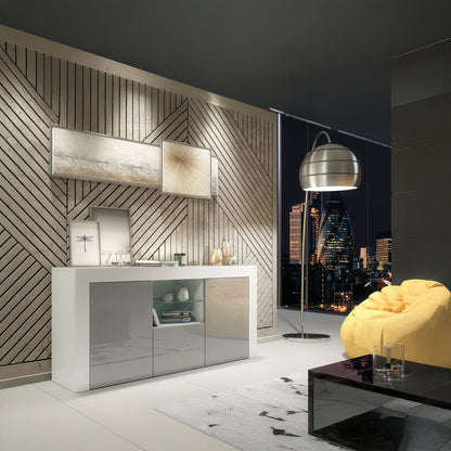 Sideboard – 145cm – High Gloss Doors – LED or Non-LED – Modern Sideboard Cabinet – LUNARO