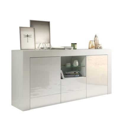 Sideboard – 145cm – High Gloss Doors – LED or Non-LED – Modern Sideboard Cabinet – LUNARO