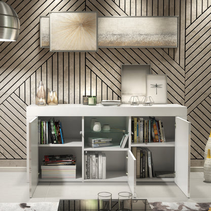Sideboard – 145cm – High Gloss Doors – LED or Non-LED – Modern Sideboard Cabinet – LUNARO