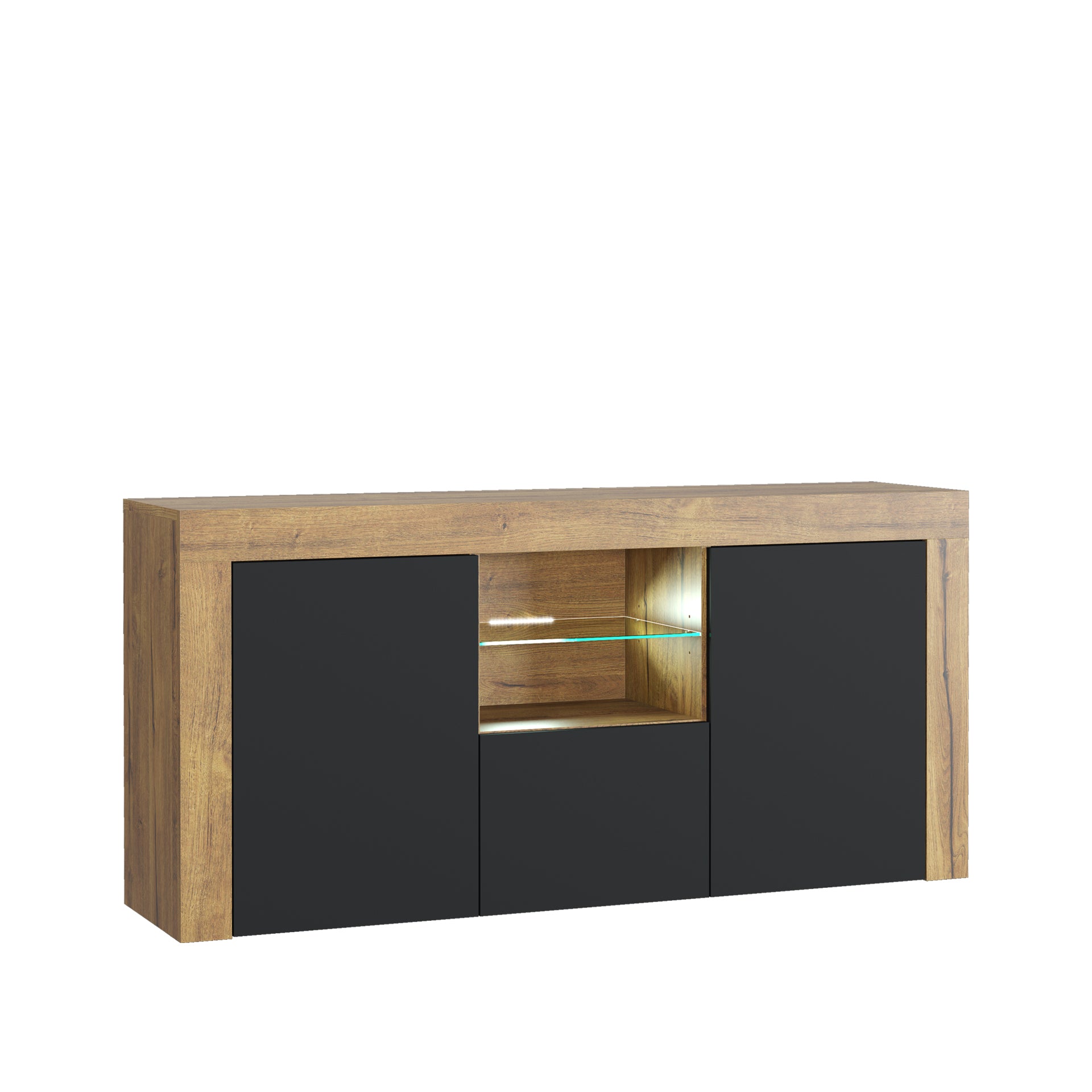 Sideboard – 145cm – High Gloss Doors – LED or Non-LED – Modern Sideboard Cabinet – LUNARO