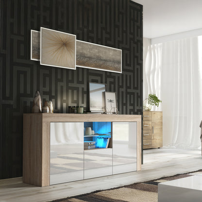 Sideboard – 145cm – High Gloss Doors – LED or Non-LED – Modern Sideboard Cabinet – LUNARO