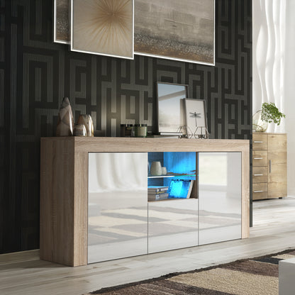 Sideboard – 145cm – High Gloss Doors – LED or Non-LED – Modern Sideboard Cabinet – LUNARO