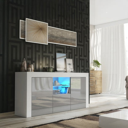 Sideboard – 145cm – High Gloss Doors – LED or Non-LED – Modern Sideboard Cabinet – LUNARO
