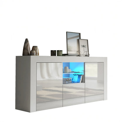 Sideboard – 145cm – High Gloss Doors – LED or Non-LED – Modern Sideboard Cabinet – LUNARO