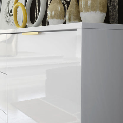 Sideboard – 140cm – High Gloss Finish – Gold Legs – Storage Cabinet – LUMINO Collection