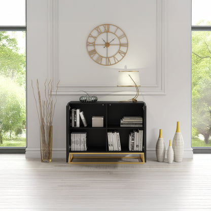 Sideboard Cabinet – 100cm – Fluted Doors – Push to Open – Gold Base – VESTA Collection