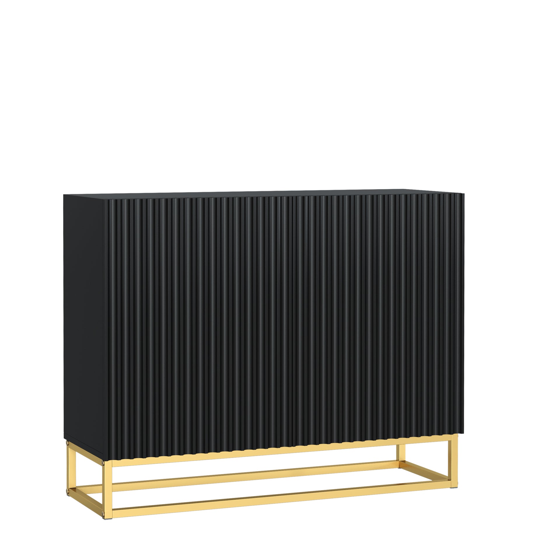 Sideboard Cabinet – 100cm – Fluted Doors – Push to Open – Gold Base – VESTA Collection