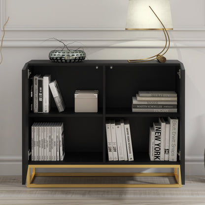 Sideboard Cabinet – 100cm – Fluted Doors – Push to Open – Gold Base – VESTA Collection
