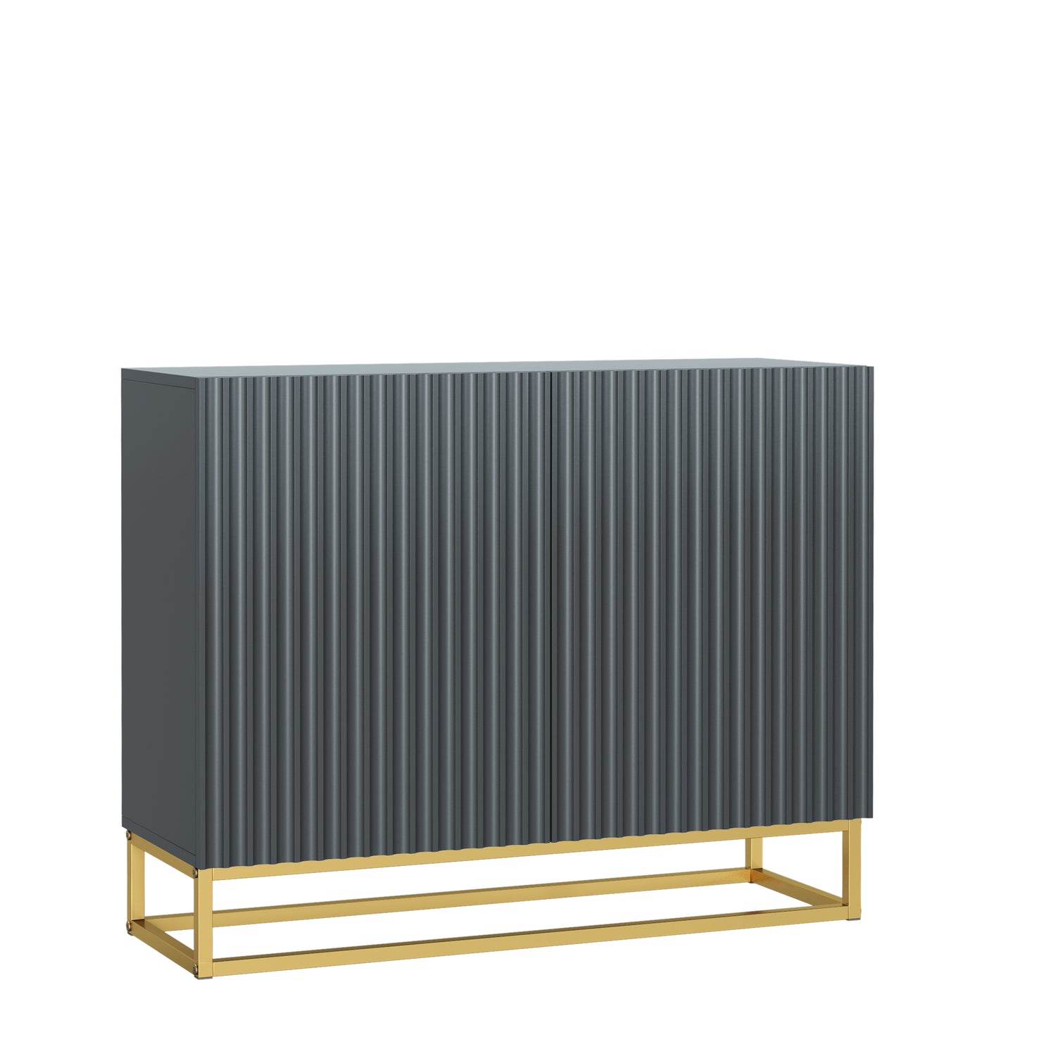 Sideboard Cabinet – 100cm – Fluted Doors – Push to Open – Gold Base – VESTA Collection