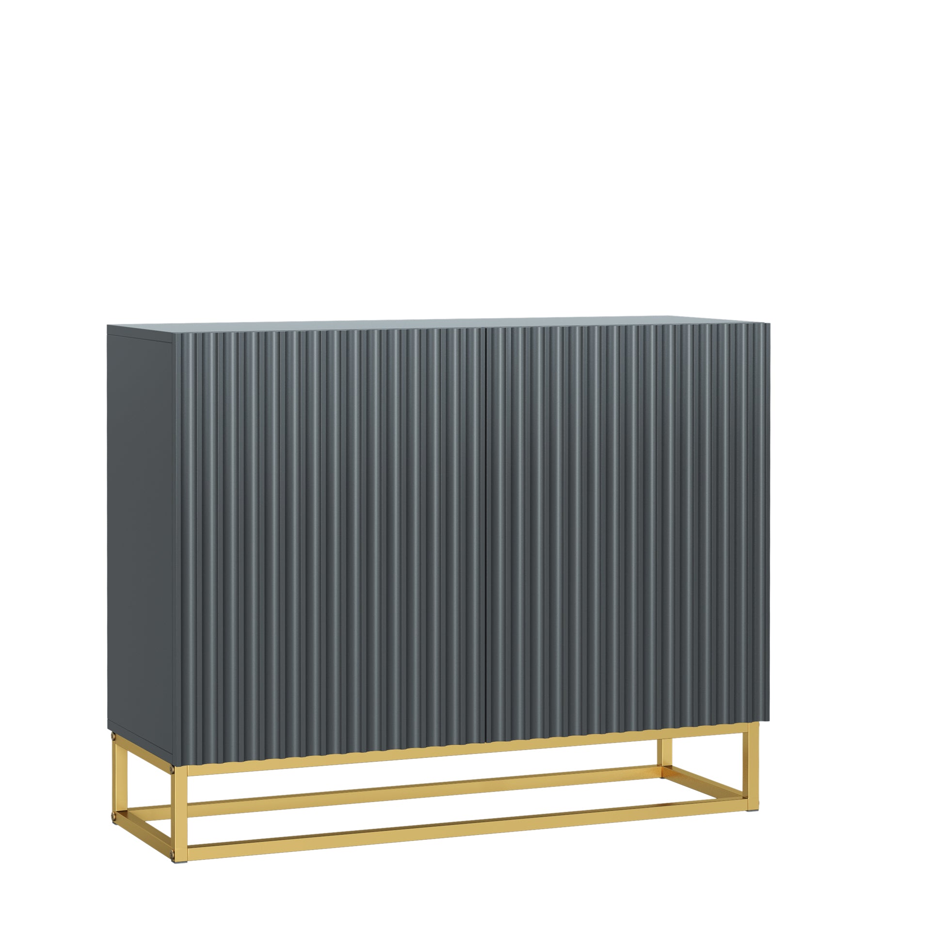 Sideboard Cabinet – 100cm – Fluted Doors – Push to Open – Gold Base – VESTA Collection