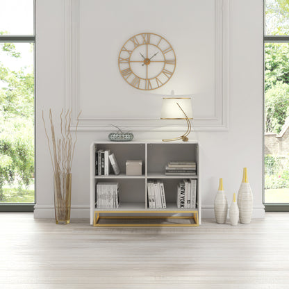 Sideboard Cabinet – 100cm – Fluted Doors – Push to Open – Gold Base – VESTA Collection