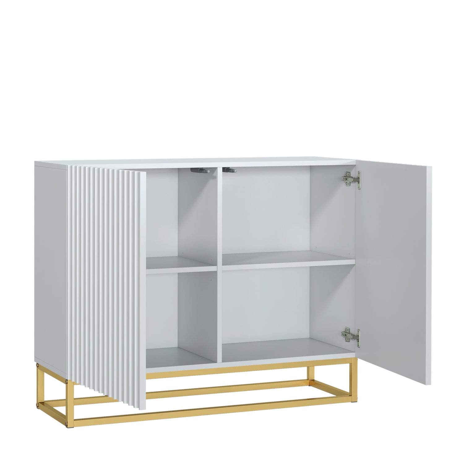 Sideboard Cabinet – 100cm – Fluted Doors – Push to Open – Gold Base – VESTA Collection