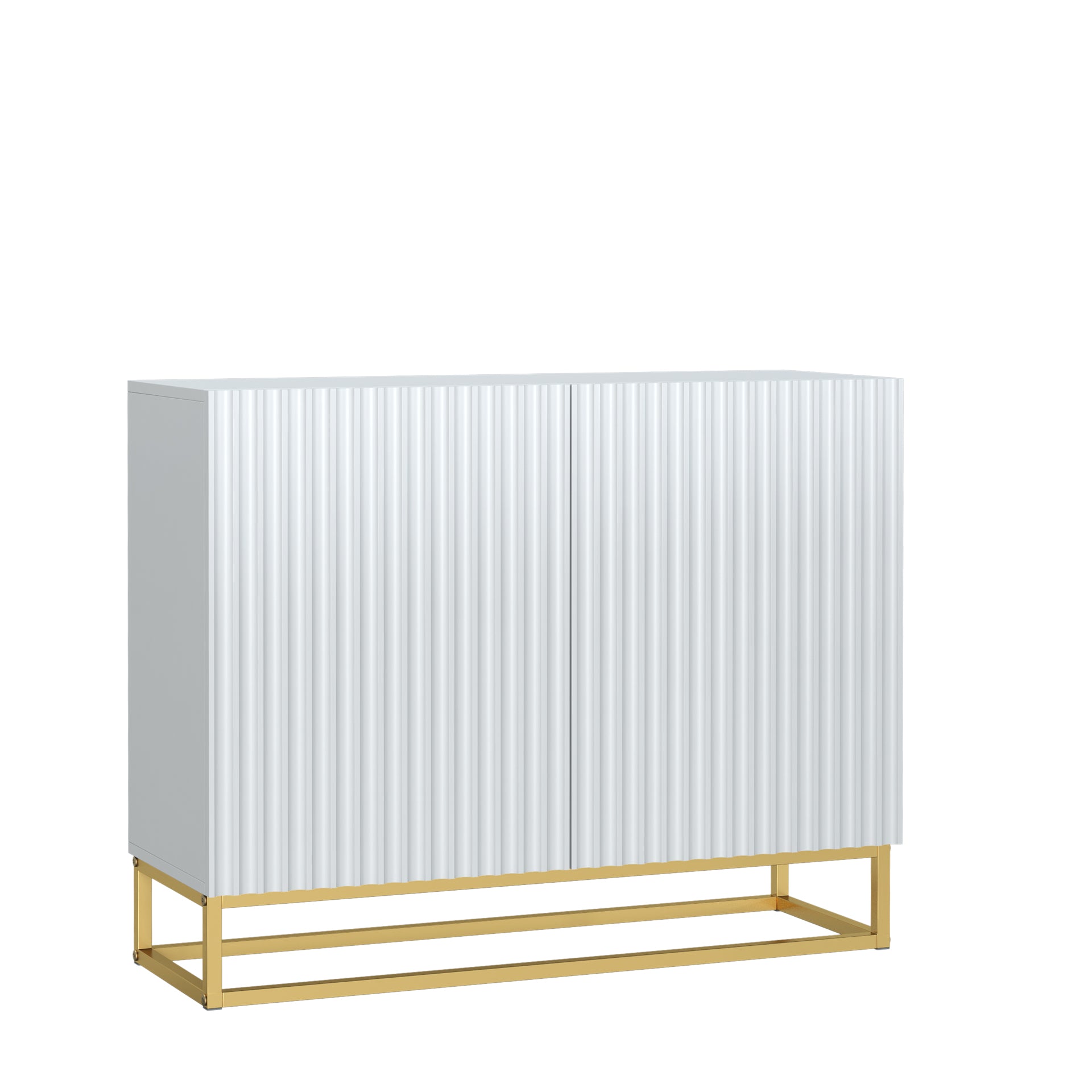 Sideboard Cabinet – 100cm – Fluted Doors – Push to Open – Gold Base – VESTA Collection