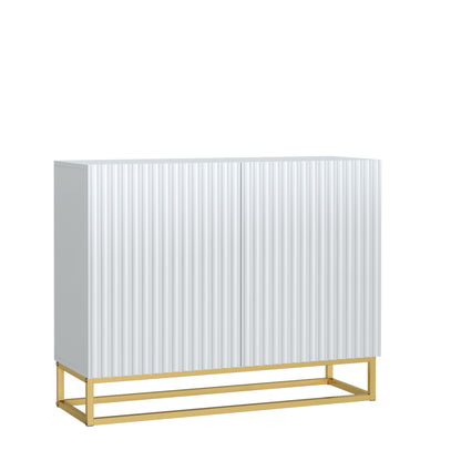 Sideboard Cabinet – 100cm – Fluted Doors – Push to Open – Gold Base – VESTA Collection