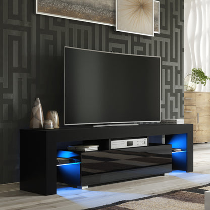 TV Stand – 160cm – High Gloss Doors – LED or Non-LED – Modern Media Unit – LUNARO