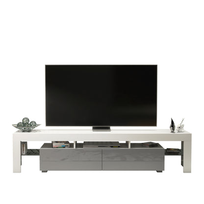 TV Stand – 200cm – High Gloss Doors – LED or Non-LED – Extra-Wide Modern Media Cabinet – LUNARO