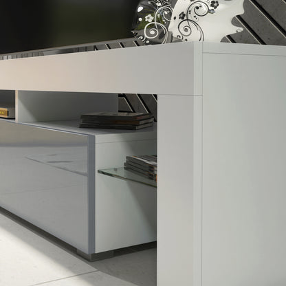 TV Stand – 200cm – High Gloss Doors – LED or Non-LED – Extra-Wide Modern Media Cabinet – LUNARO