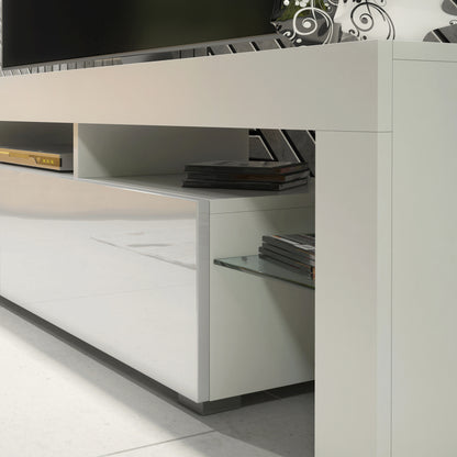TV Stand – 200cm – High Gloss Doors – LED or Non-LED – Extra-Wide Modern Media Cabinet – LUNARO