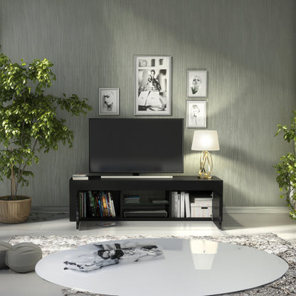 TV Stand – 130cm – High Gloss Doors – LED or Non-LED – Modern Media Cabinet  – LUNARO