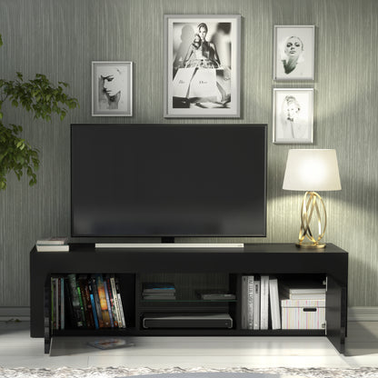 TV Stand – 130cm – High Gloss Doors – LED or Non-LED – Modern Media Cabinet  – LUNARO