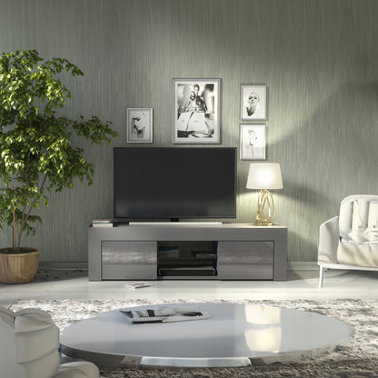 TV Stand – 130cm – High Gloss Doors – LED or Non-LED – Modern Media Cabinet  – LUNARO
