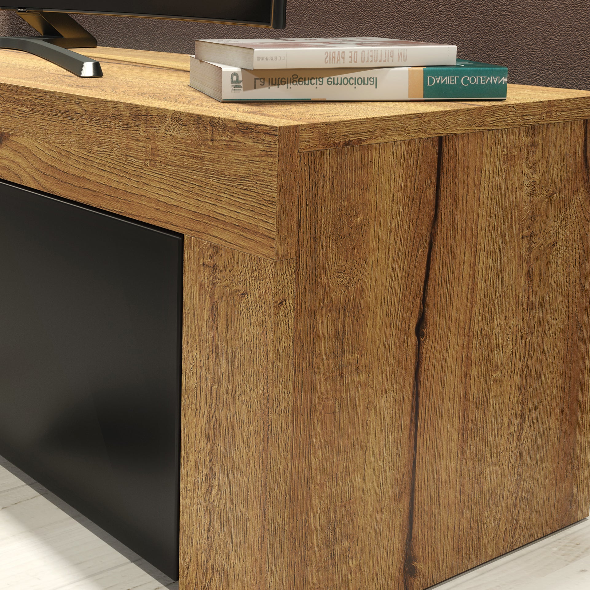 TV Stand – 130cm – High Gloss Doors – LED or Non-LED – Modern Media Cabinet  – LUNARO