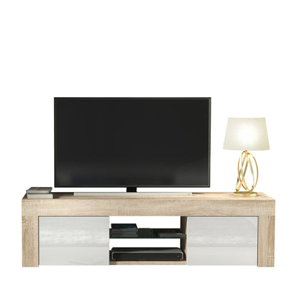 TV Stand – 130cm – High Gloss Doors – LED or Non-LED – Modern Media Cabinet  – LUNARO