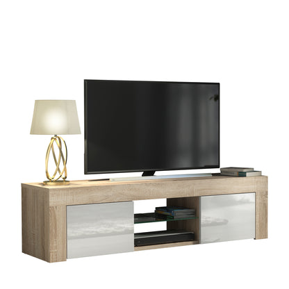 TV Stand – 130cm – High Gloss Doors – LED or Non-LED – Modern Media Cabinet  – LUNARO
