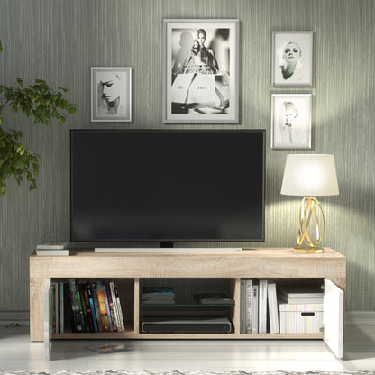 TV Stand – 130cm – High Gloss Doors – LED or Non-LED – Modern Media Cabinet  – LUNARO