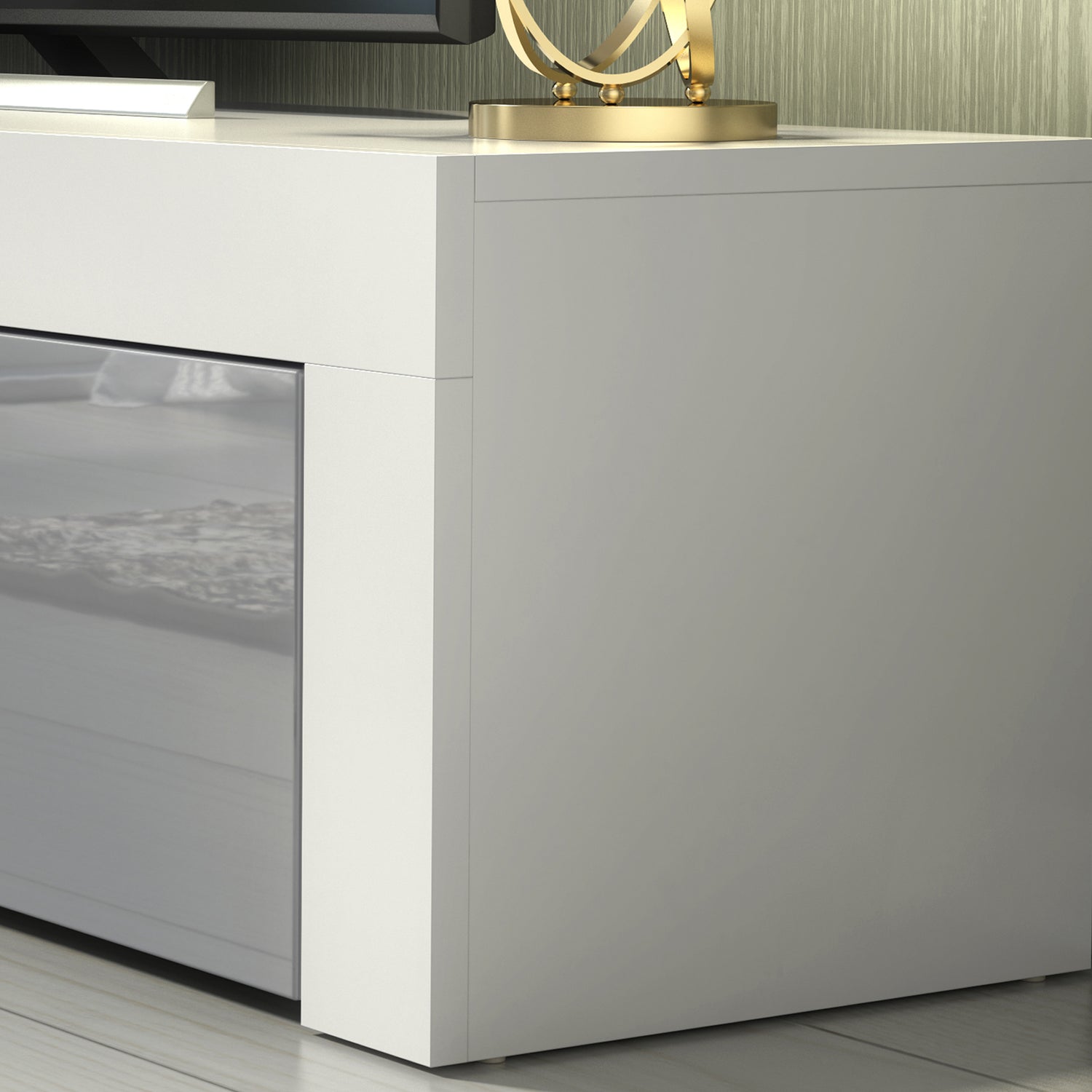 TV Stand – 130cm – High Gloss Doors – LED or Non-LED – Modern Media Cabinet  – LUNARO