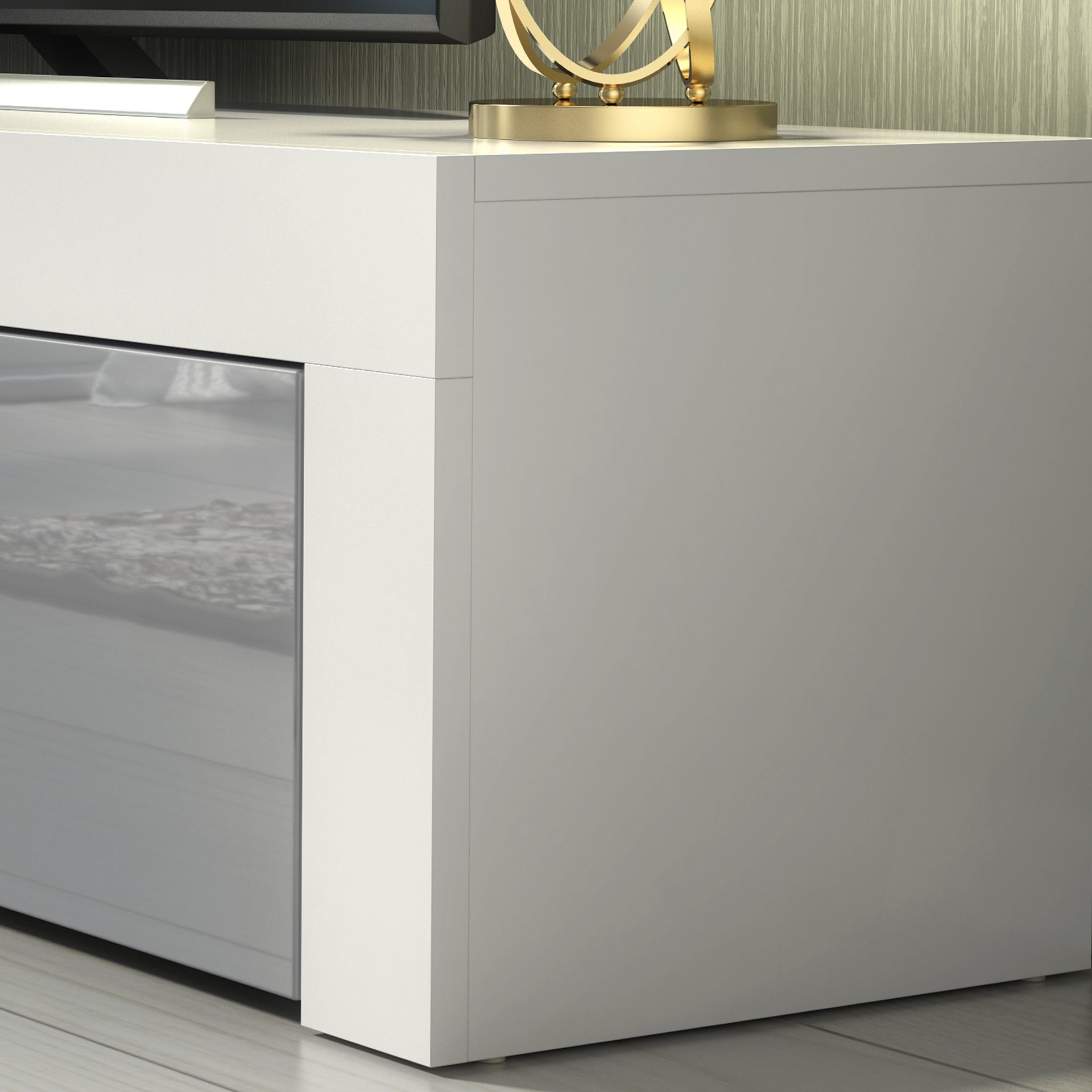 TV Stand – 130cm – High Gloss Doors – LED or Non-LED – Modern Media Cabinet  – LUNARO