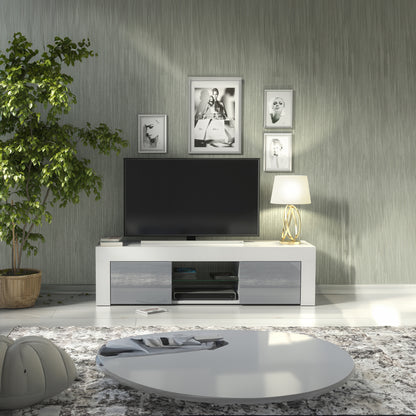 TV Stand – 130cm – High Gloss Doors – LED or Non-LED – Modern Media Cabinet  – LUNARO