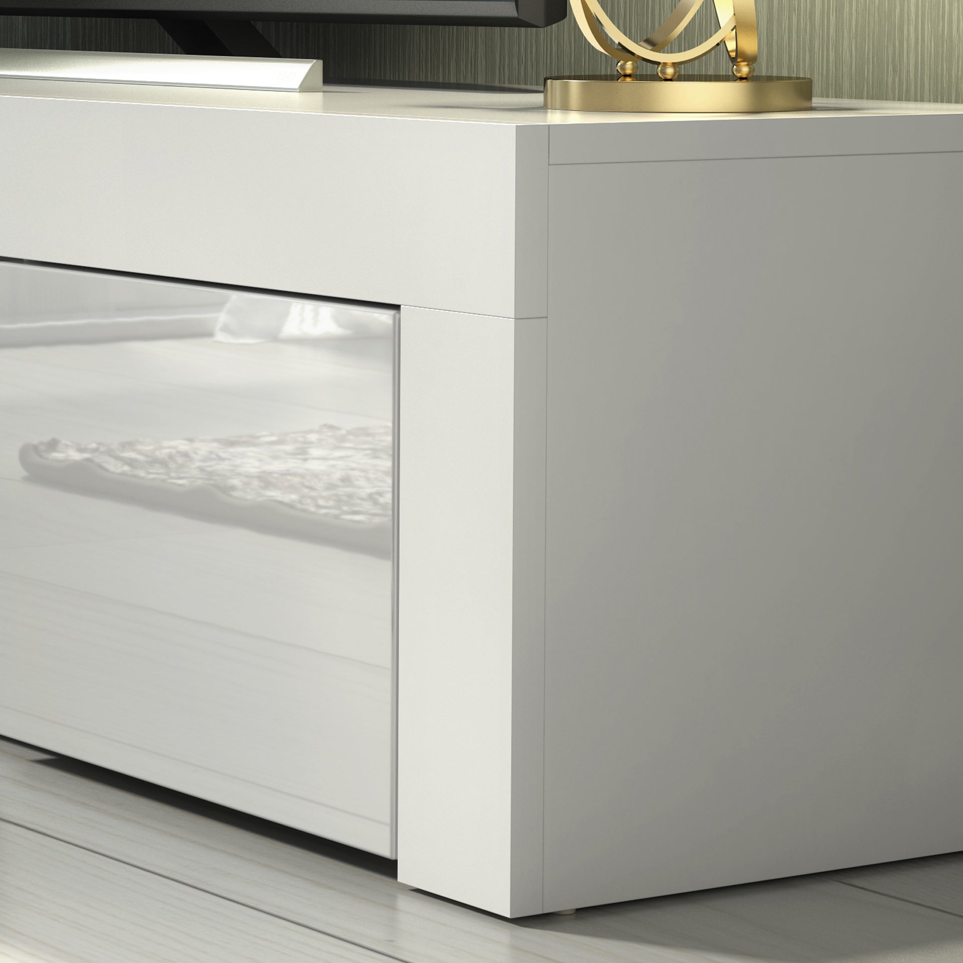 TV Stand – 130cm – High Gloss Doors – LED or Non-LED – Modern Media Cabinet  – LUNARO