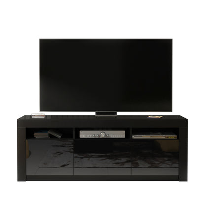 TV Stand – 160cm – High Gloss Doors – LED or Non-LED – Modern Storage Cabinet – LUNARO